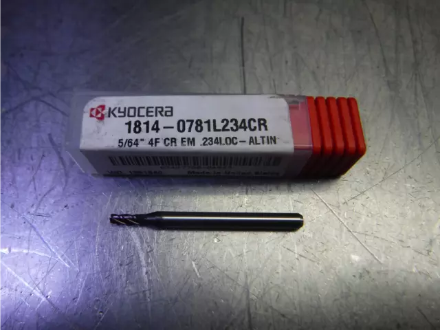 Kyocera 5/64" 4 Flute Carbide Endmill 1/8" Shank 1814-0781L234CR (LOC3388A)
