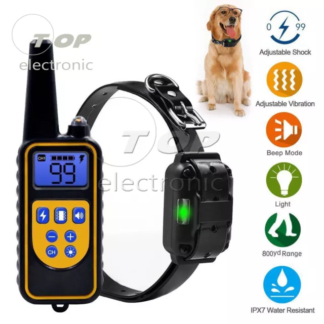 Waterproof Electric 800m Remote Pet Trainer Shock Training Collar for Dog