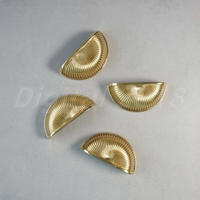 Retro Gold Cabinet Pulls Shell Cup Drawer Cupboard Dresser Knob Door Handle 64mm