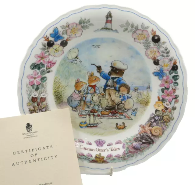 RARE MINT WEDGWOOD FOXWOOD AT SEA TALES CAPTAIN OTTER'S TALES 21cm PLATE + CERT