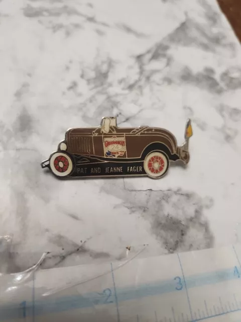 Vintage Lapel Hat Pin The Great American Race CLASSIC OLD CAR Fager