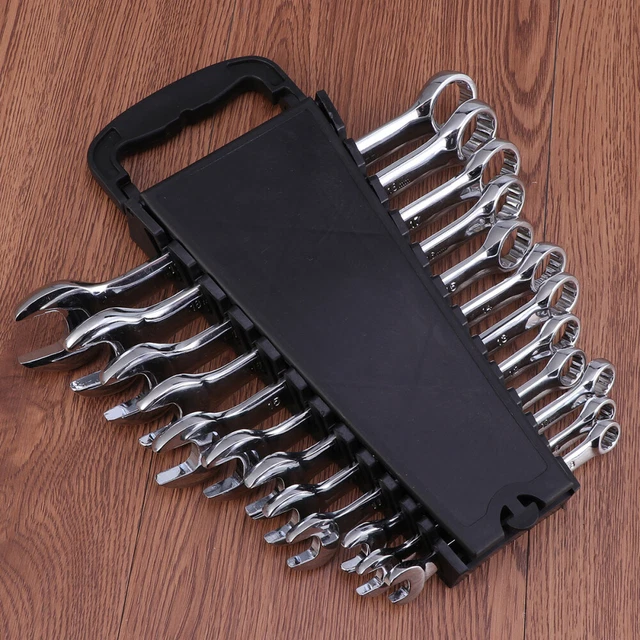 12 en 1 8-19mm Dual Heads Combinaison Dichalous Spanners Spanners Set (Argent) 9