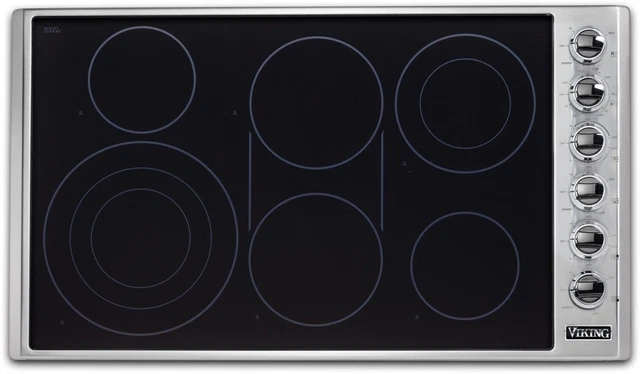 Viking Professional 5 Professional Series VECU53616BSB 36 Inch Electric Cooktop Viking Professional 5 Professional Series VECU53616BSB 36 Inch Electric Cooktop