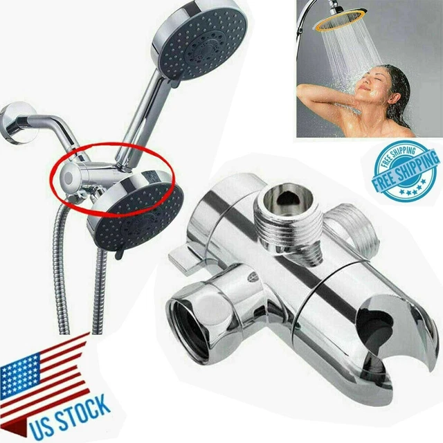 ABS BATHROOM SHOWER Head Diverter 3Way Valve Sprayer Arm Mount Water