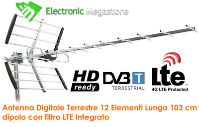 Camper Antenna Digitale Terrestre Per Camper Mini Da Viaggio TV FULL HD 12 Elementi 