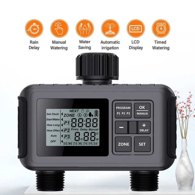Programmateur D'arrosage Numérique Avec Retard De Pluie - Écran LCD - Pour Jardin Et Pelouse - 4