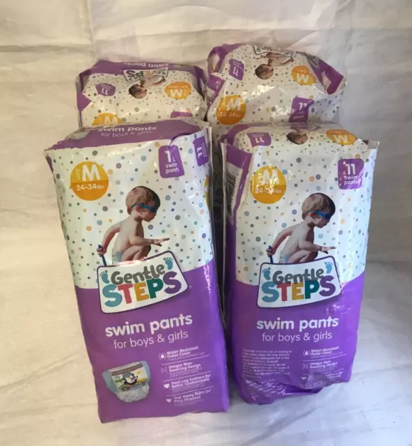 Gentle Step Swim Pants for Boy & Girls 4 pk Bundle Size Medium 24-34lbs
