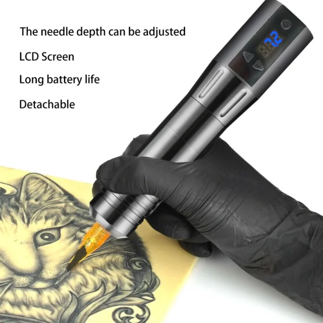 Nueva pluma de tatuaje ametralladora inalámbrica cartuchos de tatuaje giratorios pluma motor fuerte