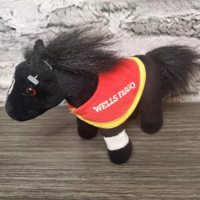 EUC Wells Fargo 2019 Fargo Black Horse Pony Plush Stuffed Animal 20th Edition 6"