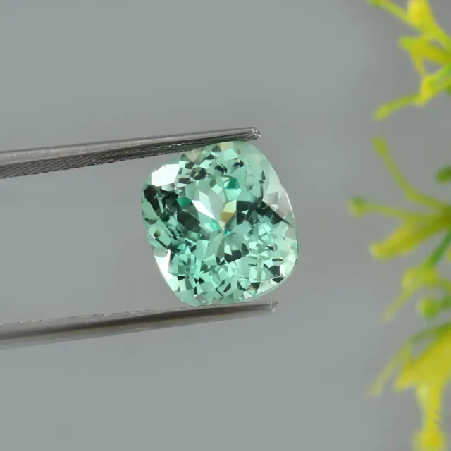 9.80 Ct Natural Flawless Blue Green Parti Sapphire Loose Cushion Cut Gemstone