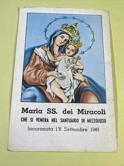 PREGHIERA A MARIA SS DEI MIRACOLI - Santino - Holy Card - immagine sacra