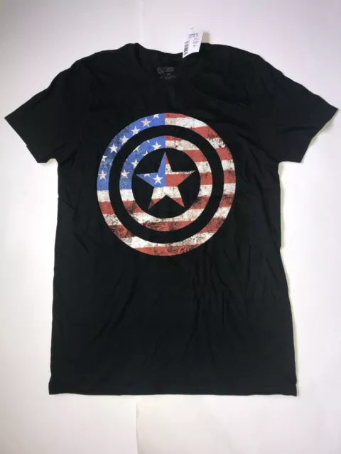 NEW Mens Size Small Captain America Patriotic American Flag 4th of July Shirt
