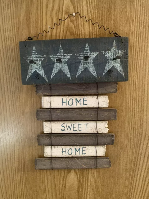 pre-owned Home Sweet Home hanging Wall/door plaque with built in key holder/star