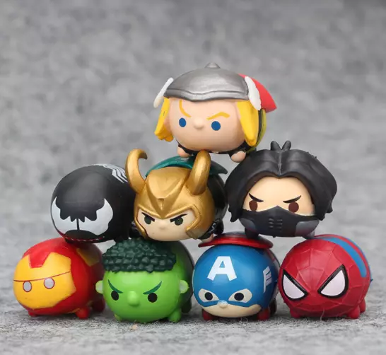 8PCS Marvel Loki VENOM Thor Disney TSUM TSUM Mini Action Figures PVC Toys Dolls