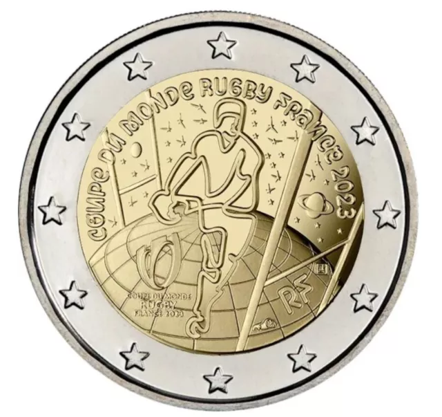 Moneda 2 euros conmemorativos Francia 2023 Copa Mundial Rugby Francia SC/UNC.