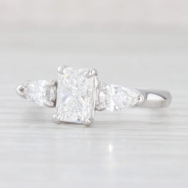 1.81ctw Rechteckig Schnitt Diamant Verlobung Ring 14k Weißgold Größe 7.5 SI1 E