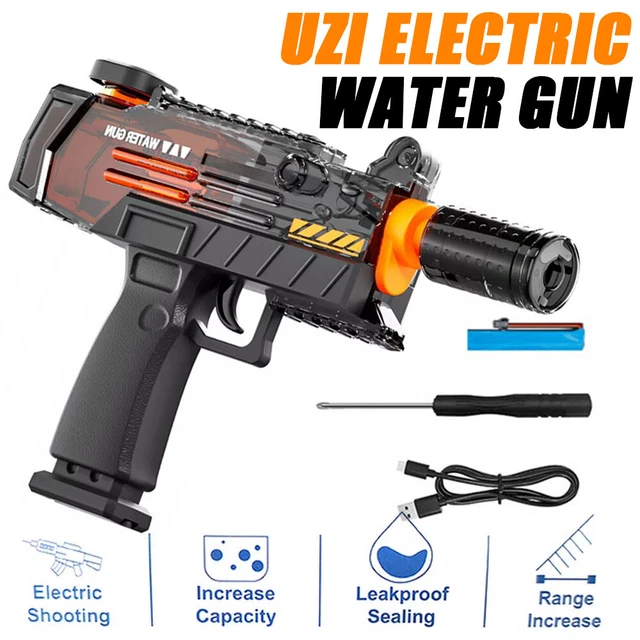 POWERFUL ELECTRIC WATER Gun with LED Lights Automatic Burst Water Gun ...