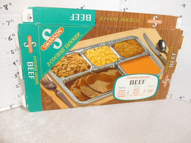 SWANSON 1960s BEEF 3 course Campbell's soup TV dinner (1) frozen food box