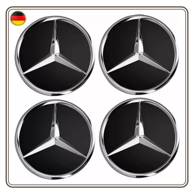 Anwendbar auf Silber 4pcs Auto Nabenkappe für Mercedes Benz 75MM Nabenkappen  Nabenkappen Mittelrad A