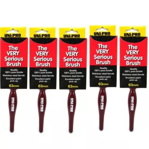 Paint Brushes/Pack of 5 Uni-Pro "The Very Serious" Paint Brushes, 63 mm