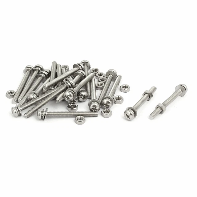 M4x40mm acier inox 304 vis tête cruciforme écrou vis avec Rondelle 20 Set