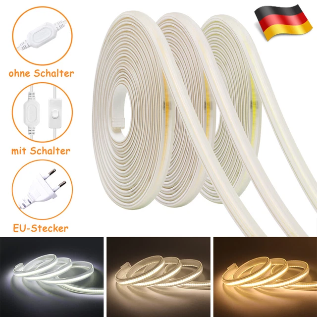 2m Goldbraunes LED-Strip Band (Amber) – 30 LED/m, IP20, Inkl. Netzteil & Hohlstecker-Buchse, Selbstklebend