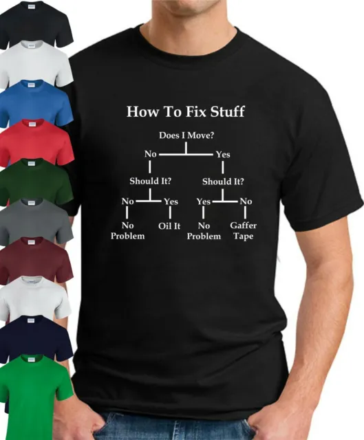 HOW TO FIX STUFF T-SHIRT > Funny Slogan Novelty Mens Engineer Technician Gift