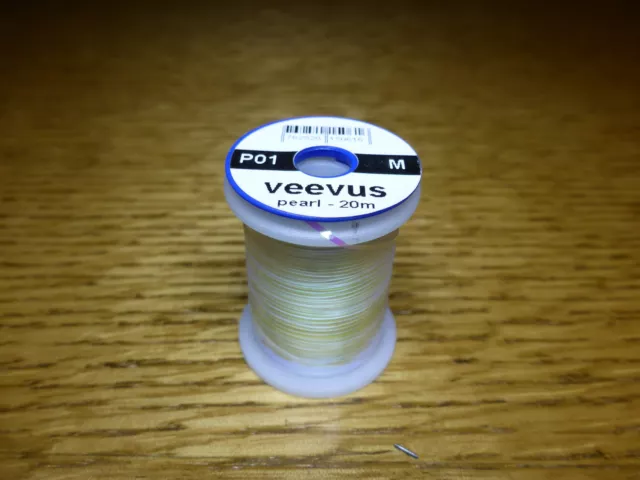 3 x SPOOLS VEEVUS FLAT PEARL TINSEL 3 SIZES - NEW FLY TYING SUPPLIES & MATERIALS 3