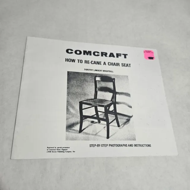 Comcraft How to Re-Cane a Chair Seat de Dorothy Lambert Brightbill 1985
