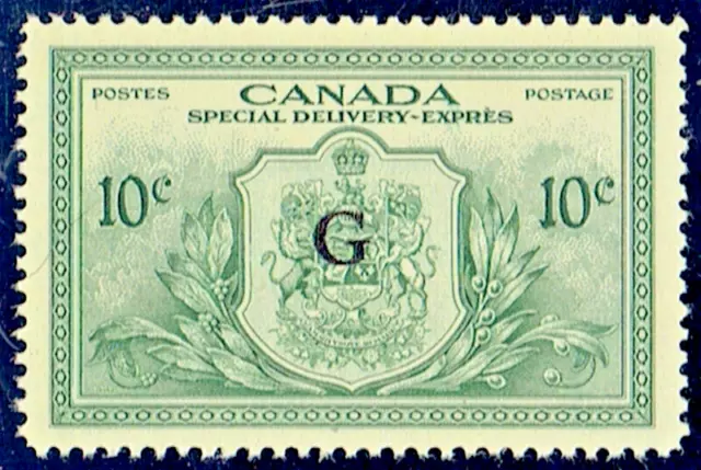 Canada Sc#Eo2 Special Delivery Overprint 1950 10¢ Green Mnh Vf-Xf 88 (411V25)
