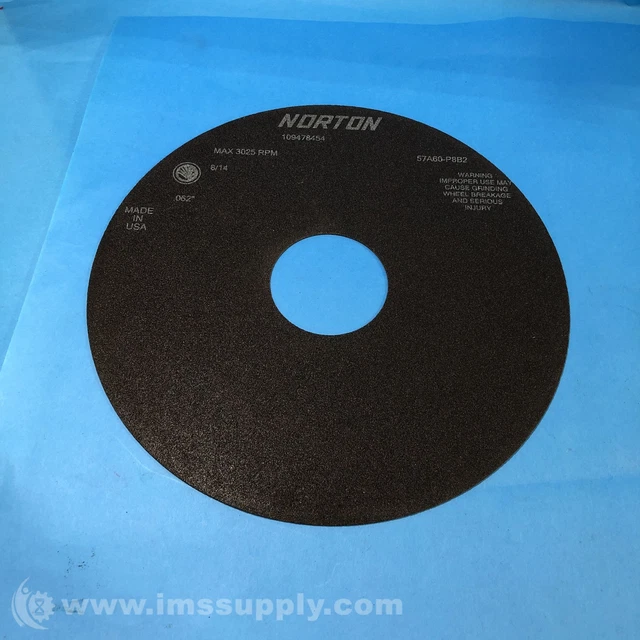Norton 57A60-P8B2 Grinding Wheel, Max 3025 RPM FNIP