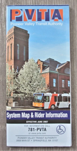 PIONEER VALLEY TRANSIT Bus System Route Map (June 2007) Guide ...
