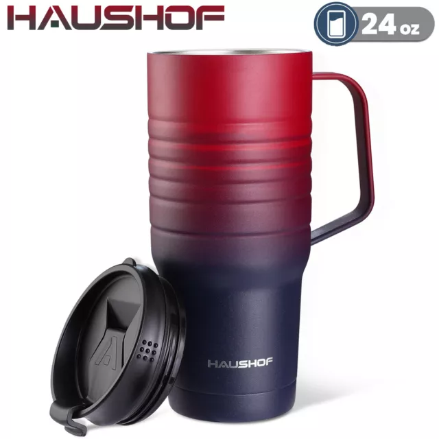 HAUSHOF 24 oz Travel Mug Tumbler Double Wall Vacuum Insulated Coffee Travel  Mugs