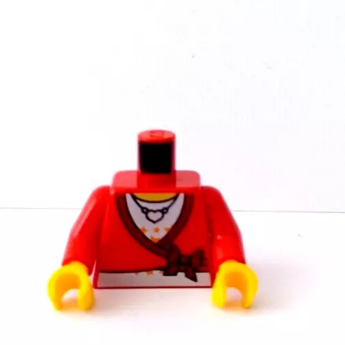 LEGO Torso Body For Minifigure  Red Top Side Bow Female Girl