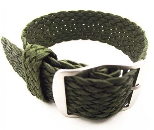 CINTURINO OROLOGIO PERLON VERDE MILITARE 18mm 22mm  ECCELLENTE PER L'ESTATE