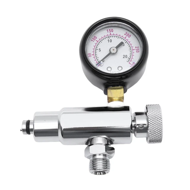 Dasertoe Manomètre Plongée 2,5 Cm – 350 Bar/5000 Psi, Filetage 7/16-20UNF, Argent