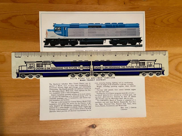 NOS EMD Electro Motive GM General Motors Locomotives Data Card F40C Early METRA