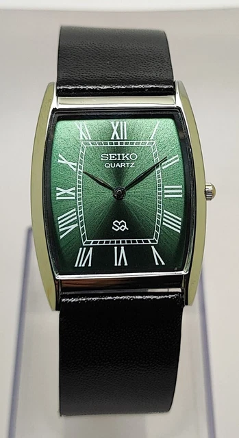 SEIKO QUARTZ SUPER Slim Men Steel Wrist Watch Japan Made Roman