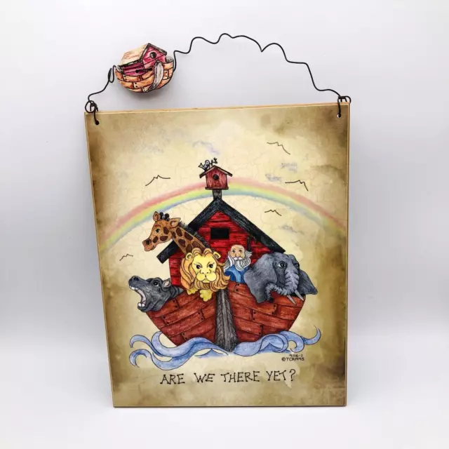 VTG Noahs "Ark Are We There Yet?" Wall Plaque Hanging Décor Nursery Baby Shower