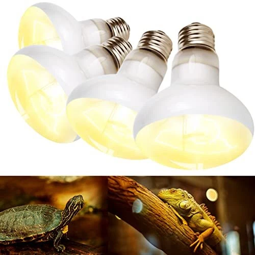 Basking Bulb for Bearded Dragon, 4Pack 100w UVA Reptile Heat Lamp Bulbs for P...