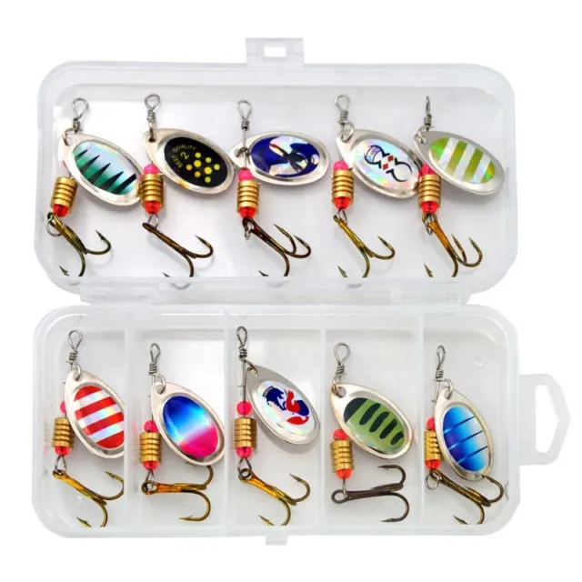 SPINNER BAIT FISHING Lures 10 Piece Kit+handy tackle box(A) $10.99 -  PicClick