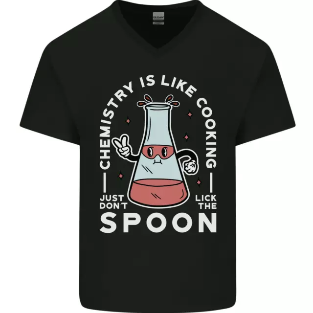 T-Shirt Chemistry is Like Cooking lustige Wissenschaft Herren V-Ausschnitt Baumwolle