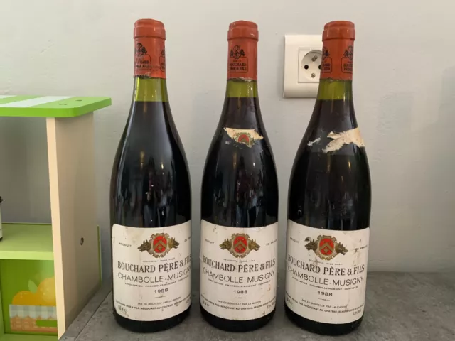 Chambolle Musigny Bouchard 1988 lot de 3 bouteilles