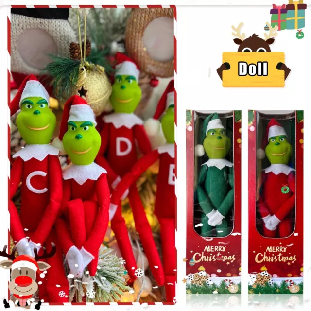 Christmas The Grinch Plush Dolls Toys Xmas Decoration Gifts elf red on shelf