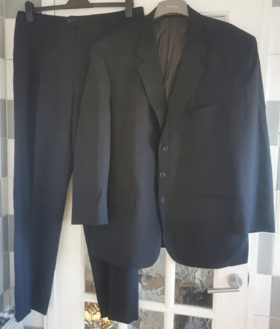 Men's Vintage Italian Giorgio Incontri Navy Blue 2 Piece Suit - C: 48" W: 38"