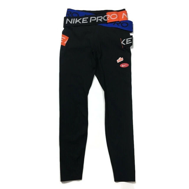 NIKE PRO ONE Luxe Icon Clash 7 8 Tights Black Womens Small CJ3385
