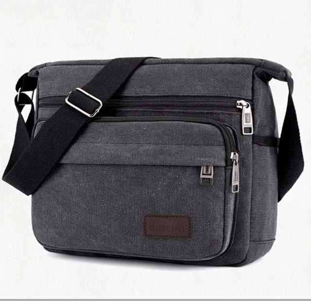 Sac Bandoulière Toile Coton Vert Armée – Taille Grand (40x12x34 Cm), Neuf Avec étiquettes, Marque SacUnivers