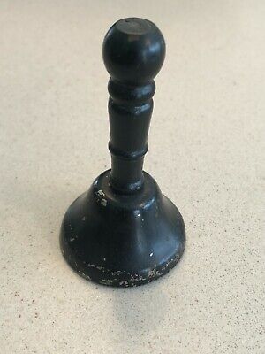 Antique Small School Bell with wooden handle Iron Clapper