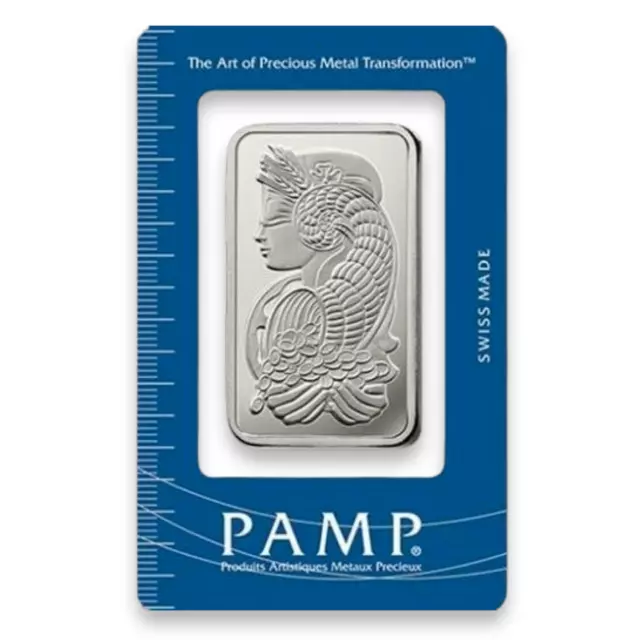 1 Oz 999.9 Fine Silver Bullion PAMP Suisse Lady Fortuna Bar Certified Case
