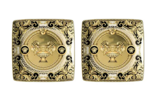 Versace Von Rosenthal Prestige Gala Canapé Schale Paar #403637-15253 Neu Nib F /